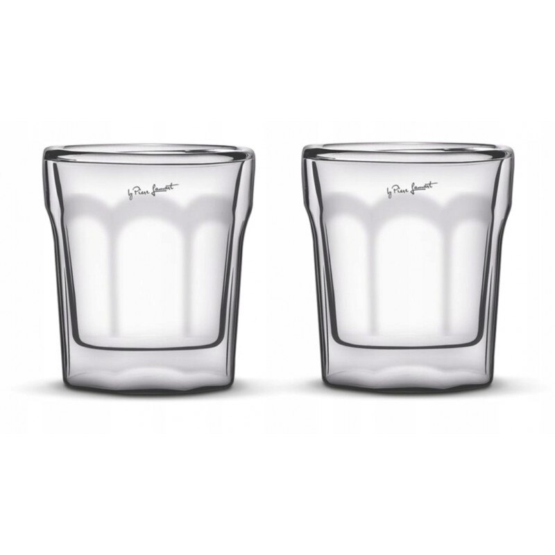 Set doua pahare dublu borosilicate THERMO pentru bauturi reci si calde 80 ml